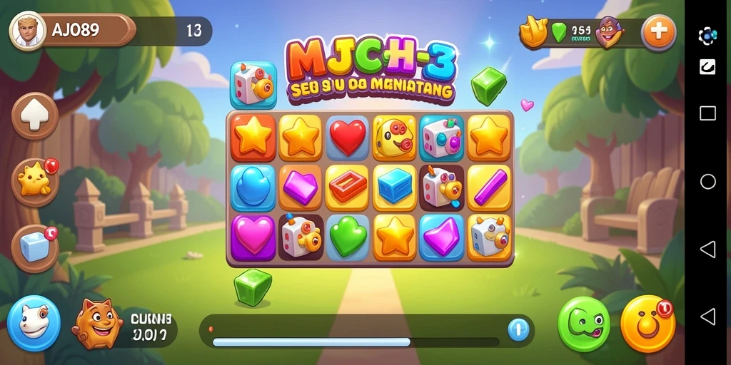 Tangkapan layar AJO89 menampilkan keseruan gameplay Match-3 yang mengasyikkan.