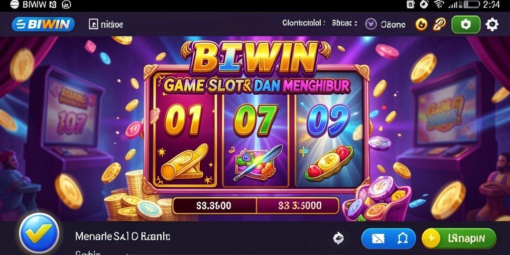 Tampilan gameplay BIWIN yang seru dan penuh warna di dunia slot.