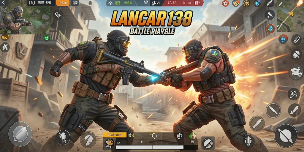 Tampilan gameplay seru LANCAR138 dalam mode Battle Royale.