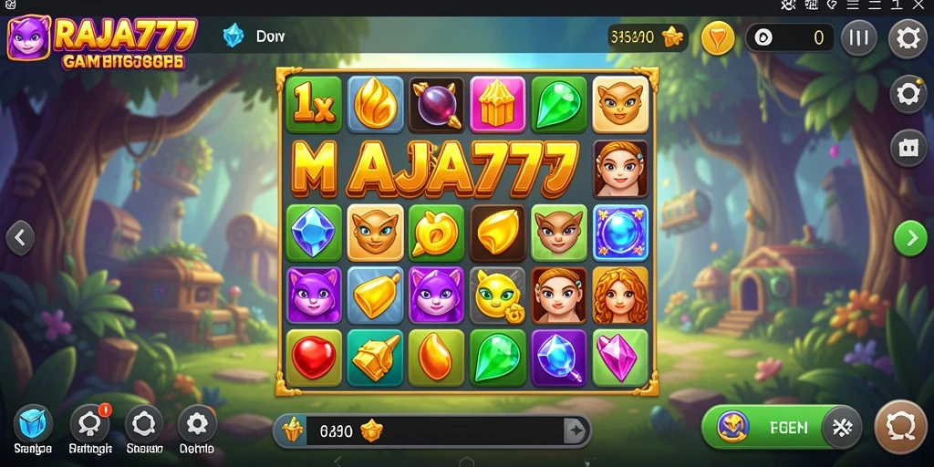 Screenshot gameplay RAJA777 dengan level Match-3 yang menantang.