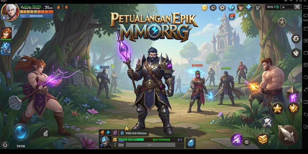 Tangkapan layar utama RP8 menampilkan aksi seru dalam gameplay MMORPG.