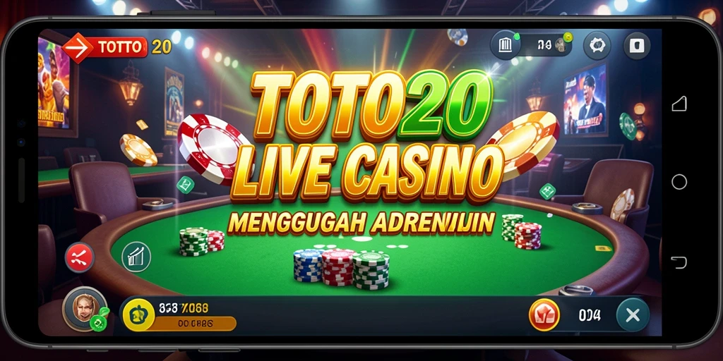 Screenshot TOTO20 menampilkan gameplay Live Casino yang mendebarkan.