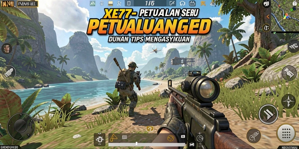 Screenshot gameplay XE77 menampilkan aksi tembak-menembak seru dan mendebarkan.